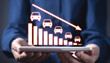 © andranik123 - Cars with a decline graph. Car price recession