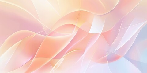 Wall Mural - Soft thin transparent smooth curve wave flowing pink blue pastel abstract light backgrounds colors gradient lines create elegant modern wallpaper.