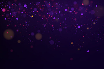 Poster - Colorful purple bokeh effect.Texture background abstract Glitter and elegant for Christmas. Dust white. Sparkling magical dust particles. Magic concept. Vector