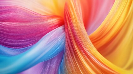 Poster - Colorful swirling fabric creating abstract shapes with vibrant hues