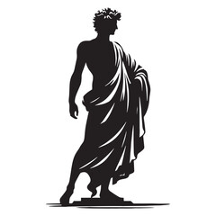 enduring apollo silhouette, forever worshipped - apollo illustration - apollo vector - greek god sil