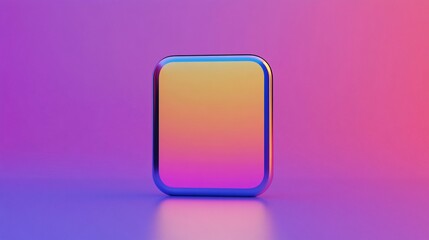 Leinwandbilder - Vibrant gradient rounded square icon on a purple background, symbolizing a mobile app or ui element