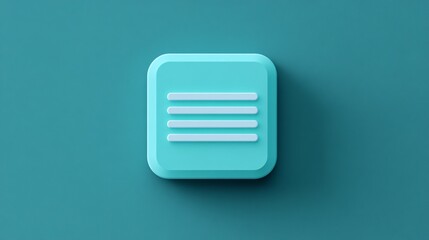 Leinwandbilder - Turquoise mobile app icon showing four horizontal lines symbolizing menu or list