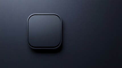 Poster - Black rounded square button on dark background representing modern user interface