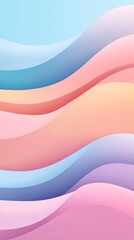 Leinwandbilder - Pastel colored wavy stripes creating a smooth gradient background