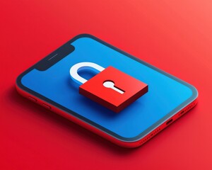 Wall Mural - mobile app displaying real-time election updates with a secure lock icon