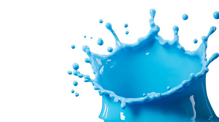 Canvas Print - Blue paint splash, burst of liquid color, dynamic movement, cut out transparent