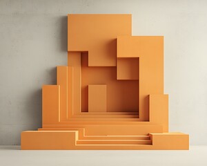 Poster - Abstract orange geometric structure