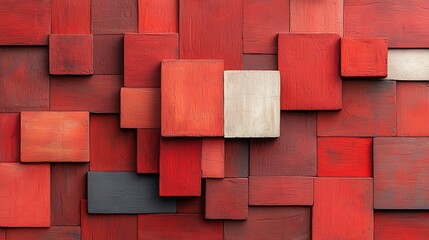 Poster - Abstract red geometric shapes background