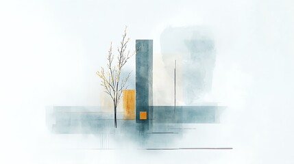 Poster - Abstract shapes background minimalist design