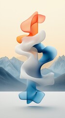 Poster - Abstract swirling forms digital art