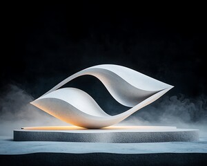 Poster - Abstract white sculpture art minimalist design