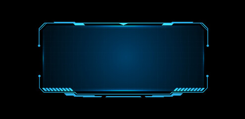 Futuristic HUD screen or technology box blue. Vector illustration