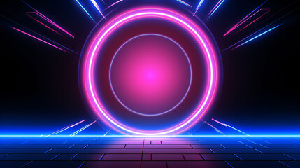 Leinwandbilder - A minimalistic futuristic text background featuring a neon-inspired blue and pink gradient, ideal for corporate wallpapers, banners, and presentations.