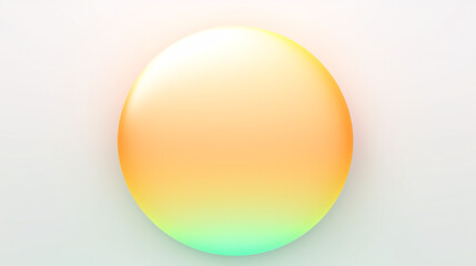 Fototapete - A white background with a pastel gradient, featuring a circle with orange and green hues, ideal for high-tech presentations.

