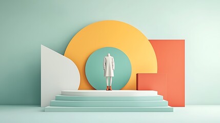 Poster - Pastel geometric product shot minimalist design