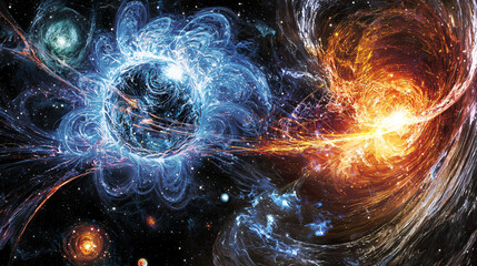 Wall Mural - a beautiful nebula and a glimmering star illuminating the cosmic canvas of space capturing the marve