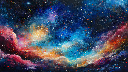 Wall Mural - a vivid and luminous nebula depicting the beauty of cosmic gases and stellar formation capturing the