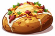 © saeideh - vector of Loaded baked potato with cheese, bacon, and sour cream