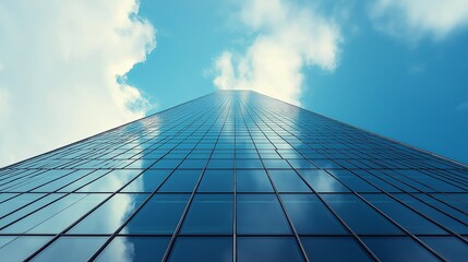 Fototapete - A modern skyscraper with an infinity mirror effect at its peak