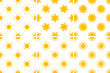 © Graphic Gurus - Seamless pattern of yellow suns shining brightly on white background