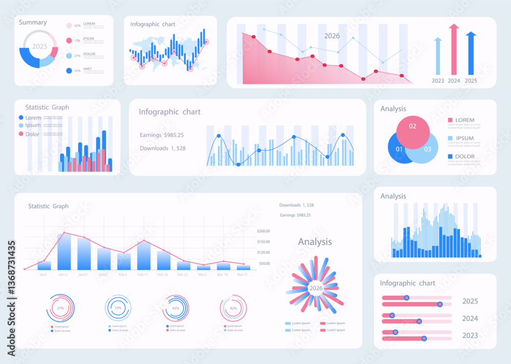Client Inforgraphic Infographic elements. Modern presentation with infographics, dashboard ...