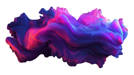 Wall Mural - abstract vibrant neon wave in motion isolated on transparent background
