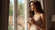 © Bayu - Serene Woman Enjoying Morning Coffee by Window with Green View