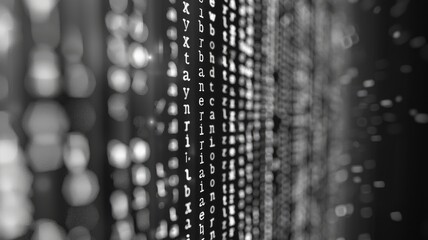 abstract picture of binary code with digital technology style design with the coding data flowing sh