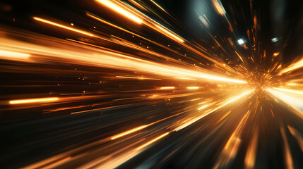 Wall Mural - dynamic streaks of light blur across a dark background, conveying a sense of high velocity, kinetic 