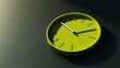 © Bargais - A simple green neon clock on a dark background.