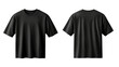 © PNGify - Png of Simple black t-shirt design showcasing both front and back views, perfect for casual wear or custom graphics on transparent background.