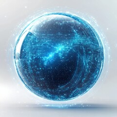 Poster - Digital Sphere: A Glowing Orb of Interconnected Data and Technology with Luminous Network Connections
