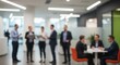© Alima.Std - background image of a group of corporate employees in the office lobby