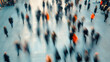 © Flux Imagery - Blurry crowd of people walking on urban street with motion blur symbolizing fast-paced city life movement commuting rush business routine and modern metropolitan energy in abstract perspective