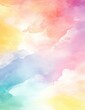 © rach - Abstract watercolor cloudscape, pastel colors, dreamy, background, graphic design