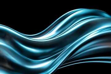 Wall Mural - a blue wave with a black background