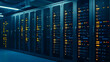 © predator - Dark Server Room With Illuminated Racks