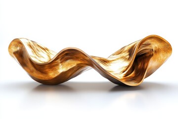 Aufkleber - Sculptural piece in flowing form showcases craftsmanship with curves and shine in a modern art studio setting during midday light