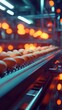 © MahmudulHassan - Raw Brown Eggs on Conveyor Belt, Factory Production Line, Food Processing, Industrial
