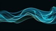 © Anggur - Abstract teal flowing ribbons on black background
