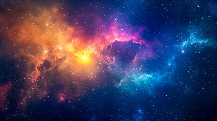 vibrant colorful space galaxy cloud nebula with stars. stunning night sky cosmos featuring a superno