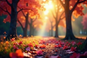 abstract blurred nature scene, perfect for website backgrounds, seamless, blue