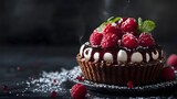 dessert photo with dark color background
