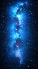 Wall Mural - vertical image of glowing milky way nebula in dark space