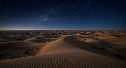 Wall Mural - starry night desert landscape