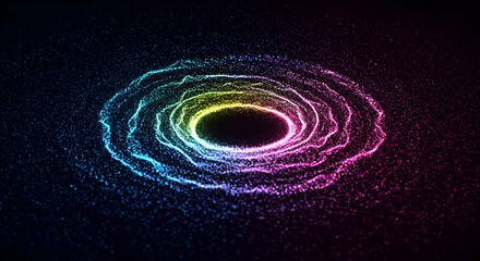 Wall Mural - colorful abstract rings design in dark background