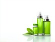 © Ndoomyim - Revitalizing green elixir, three bottles with fresh leaves for health and wellness