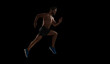 © be free - Sport athlete man run. Runner at long sport run. Sportsman runner running isolated on black. Sport run. Muscular man running. Sportsman jogger running. Man sportsman running for exercise. Daily run