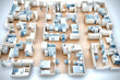 © Siasart - 3D Model of a Modern Hospital Floor Plan: Detailed Bird's-Eye View of Rooms, Equipment, and Layout with Light Blue Accents